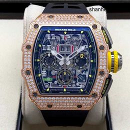Timeless Watch Elegance Watch RM Watch Rm11-03 Machinery 44.5*50mm Rm1103 Rose Gold Rough Diamond