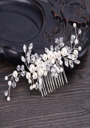 Wedding Bridal Bridesmaid Combs Tiaras Silver Handmade Rhinestone Pearl Headbands Luxury Hair Accessories Headpiece Tiara Gold Jew3454785