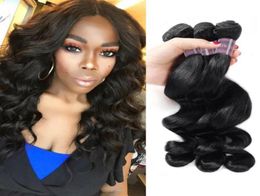 Ishow Virgin Hair Extensions Weft Human Hair Bundles Loose Wave Whole Peruvian Weave for Women All Ages Natural Black 828inch921455611600