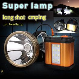 Usb xpg headlamp recgargeable powerfull outdoor spotlight headlight for hunting fishing camping 240301