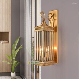 Wall Lamp Nordic Outdoor Corridor Lamps Creative Hallway Copper Light Balcony Waterproof Sconces Garden