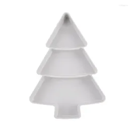 Plates Christmas Tree Serving Dish Snack Fruit Tray Shaped Divided For Nuts Appetizer