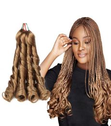 French Curls Synthetic Crochet Braiding Hair Extensions Yaki Pony Style Wavy Afro Loose Natural Hair Curly Braid Hair Hook Braid726697523
