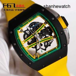 Exciting Watch Nice Watch RM Watch RM61-01 Mens Series Watch Green Runway Hollow Ntpt Carbon Fibre Black Ceramic Chronograph