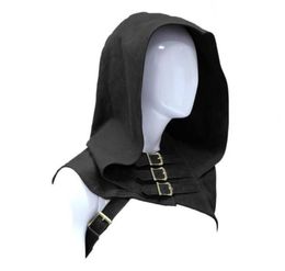 Men039s Jackets Cowl Hood Solid Color Hooded Unisex Sleeveless Buckles Halloween Cosplay Costume For HatMen039s5976834