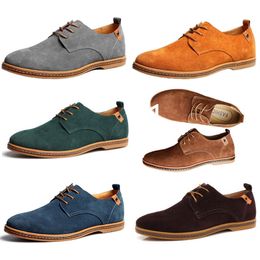 New men's casual shoes 45 suede leather shoes 46 47 large men's shoes lace up cotton 44