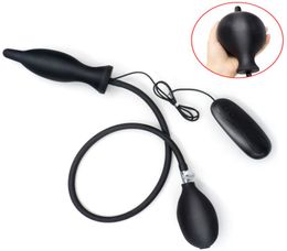 10 Speeds Heavy Duty Expander Inflatable Vibrating Butt Plug Huge Balls Anal Dilator Stretcher Sex Toys For Women Men Gay2413877