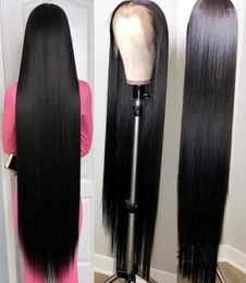 1040Inch Long Straight Perruque Cheveux Humain Wigs Brazilian Remy Hair 13x4 Glueless Lace Front Human Plucked97476191054274