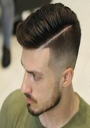 Thin Skin Touch Natural Hair Line Men039s Toupee All Poly Pu Base Hair System For Hair Loss Men1740986