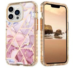 3 In 1 Marble phone Case For Iphone 14 Pro Max 13 12 Luxury Heavy Duty Shockproof Full Body Protection TPU Hard Cover for IP 11 7 1741515