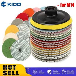 Polishing Pads 16pcs 4 inch 100mm Diamond Polishing Pads Kit Wet/Dry for Granite Stone Concrete Marble Polishing Use Grinding Discs SetL2403