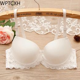 Bras Girls Fashion Breasts Gather Students Solid Color Lace Underwire Ladies Bra Young Japanese Women's Underwear