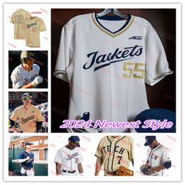 Brandon Prince 2024 Georgia Tech Yellow Jackets Baseball Jersey Custom Stitched 35 Bradley Frye Jackson Finley Jett Lovett Michael Guldberg Georgia Tech Jerseys