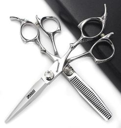 Hair Scissors Professional Hairdressing 6 Inch Imported 440 Steel Thinning Haircut Special Tool Set Precision Sciss2727849