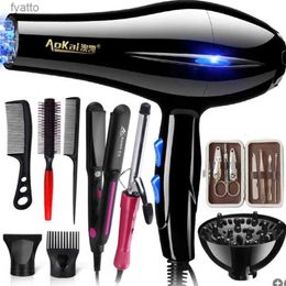 Other Appliances Hair Dryers 220V HairProfessional 2200W Gear Strong Power Blow HairBrush For Hairdressing Barber Salon Tools HairFan H240306