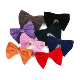 Men's Velvet Bow Tie Mens Pre-Tied Satin Formal Tuxedo Big Bowtie Oversized Bowties155G