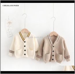 Clothing Baby Maternity Drop Delivery 2021 Knitted Baby Sweaters Vneck Kids Jumper Cardigans Woollen Boys Girls Toddler Cardigan Sw3356508