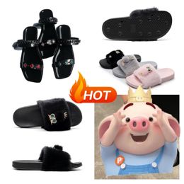 2024 Designer Sandals Slippers Women Mens Flip Flops Luxury Rubber Leather Shoes Big Head Fashion Beach Sexy Black Orange Outdoor Fashion Slide GAI