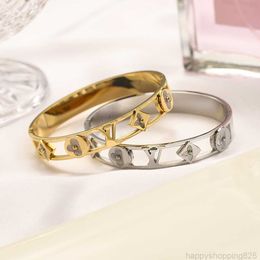 Designer Branded Bracelets Women Bangle Luxury Designer Jewellery 18K Gold Plated Stainless steel Wedding Lovers Gift Bangles Wholesale ZG1163F4SG