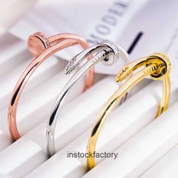 Original 1to1 Cartres Nail Bracelet Female Mosang Diamond Korean Version New Style Colourless Fashionable and Personalised Full Explosive Flashing UWZR