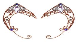 Stud Ear Clip Earrings Wrap Butterflies Nocuffs Wing Elf Cuff Wedding Filigree Fairy Crystal Jewelryzircon Elves 2210147579931