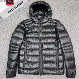 Black Down Jacket Lightweight Designer Coat Slim-fit Hooded