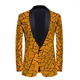 Men's Suits Shiny Gold Laser Sequins Blazer Suit Jacket Men One Button Shawl Lapel Dress Blazers 70s Disco Party Wedding Prom Tuxedo 3XL