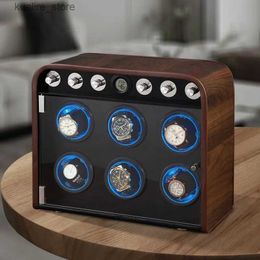 Watch Bands Luxury Wood Automatic Rotator Winder Box Silent Winder Boxes Mechanical es Display Organiser Accessories Gift L240307