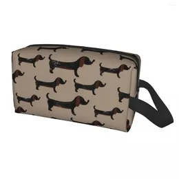 Cosmetic Bags Custom Badger Sausage Dog Lovers Toiletry Bag For Women Dachshund Makeup Organiser Ladies Beauty Storage Dopp Kit Box