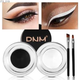 Eye Shadow/Liner Combination 2pcs White + Black Gel Eyeliner Make Up Waterproof Cosmetics Set Eye Liner Makeup Eye Maquiagem With 2 Brushes