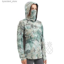 Men's Casual Shirts Pelagic Fishing T-shirts Womens Long Sleeve Uv Protection Fishing Hoodies Face Mask Apparel Breathable UPF50+ Angling Clothing L240306
