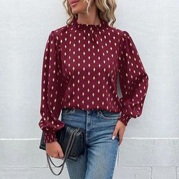 Ethnic Clothing Autumn Blouse Print 2024 Women Long Sleeve Shirts Button Tops Loose Casual Spring Work Streetwear Elegant Top T-Shirts