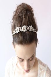 Twigs bal gelin başlıkları İncili Kristal Rhinestones ile Baş Bantlar Kadın Saç Takı Saç Aksesuarları Gelinler İçin BWHP0405911167