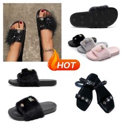 2024 Designer Sandals Slippers Women Mens Flip Luxury Leather Women Dress Shoes Big Head Black Orange Soot Outdoor Slide GAI summer slipper