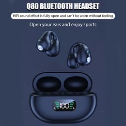 Q80 LED display Wireless Earbuds Regardless of priority TWS Sports Earphones Bone Conduction 6 hours Headset