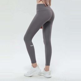 Lu Align Leggings New Outfit Woman Double Sided Brushed Nude High Waist Lifting Honey Peach Hip Sports Fitness Yoga Pants Female Jogger Gry Lu-08 2024