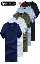 5PcsLot High Quality Fashion Men039s TShirts V Neck Short Sleeve T Shirt Solid Casual Men Cotton Tops Tee Shirt Summer Clothi1844899