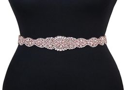 Wedding Sashes TRiXY S161RG Rose Gold Rhinestones Bridal Belt Diamond Dress Crystal Sash For Accessories9153892