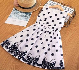 Nxy Girl Dress 3 12 Years Polka dot 2022 Summer Sleeveless Bow Ball Gown Clothing Kids Baby Princess Children Clothes 01064398295