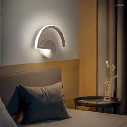 Wall Lamp Modern Minimalist LED Living Room Bedroom Bedside Sconce Black White Aisle Lighting Decor Interior Light