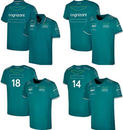 J844 Men's Polos F1 Official Mens Driver T-shirt Formula 1 Team Racing Suit T-shirts F1 Polo Shirt Drivers 14 and 18 Oversized T-shirts Jersey Customizable