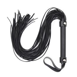 New Black Leather Double Nail Loose Fine Beard Stage Props Performance Toy Whip Fun Sm Bound Whip.