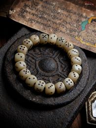 Necklace Earrings Set Tibetan Bone Buddha Beads Bracelet Dice Handmade Jadified Hand Catenary Plate Single Circle