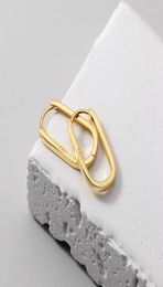 Hoop Earrings 925 Sterling Silver Simple Glossy Oval For Women GoldColor Jewellery Female Year Valentine39s Day Gift Ladies6349367