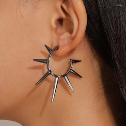 Stud Earrings Punk Gothic Black Rivet For Women Men Hip Hop Rock Metal Thorn Geometric Personality Jewelry Gifts