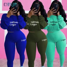 Suits CHAOP Custom Logo Summer Plus Size Two Piece Set Women Fashion Casual Tshirt and Trousers Suit Female Home Two Piece Suit Spring