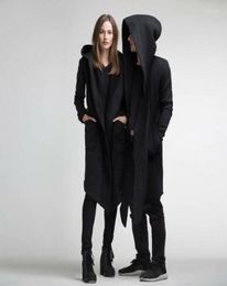 Men039s Trench Coats Unisex Winter Jacket Casual Open Stitch Hooded Long Cloak Cape Coat Cardigan Hoodie Women Men Pocket Warm 6702145