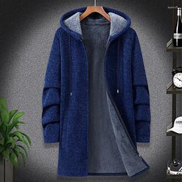 Men's Sweaters Mens Cardigan Luxury Fashion Brand Hooded Thickened Warm Solid Color Clothing Casual Male Street Coat D21