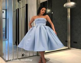 2019 Cheap Short Strapless Homecoming Dress A Line Knee Length Juniors Sweet 15 Graduation Cocktail Party Dress Plus Size Custom M8711468