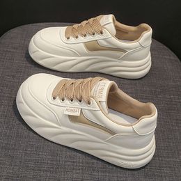 Soles Women Small Thick Leather with Genuine White and Increased Height. Spring 2024 New Versatile Lightweight Soft Sole for Casual Sports Shoes 595 730 354 182